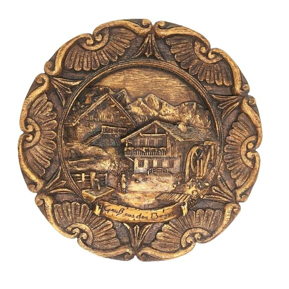 Grub Aus Den Bergen- Greetings From The Mountains -9 inch Wall Plaque Germany - Picture 1 of 3